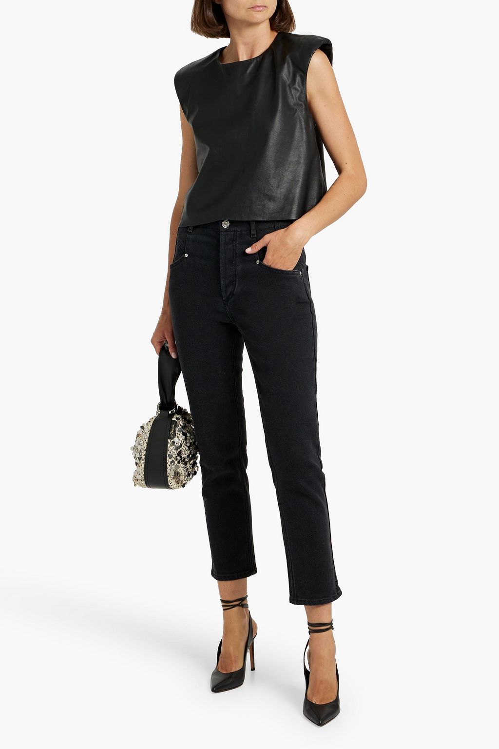 ISABEL MARANT Niliane cropped high-rise slim-leg jeans