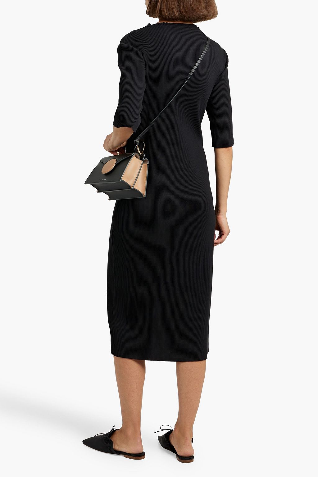 VINCE. Ribbed cotton-blend midi dress