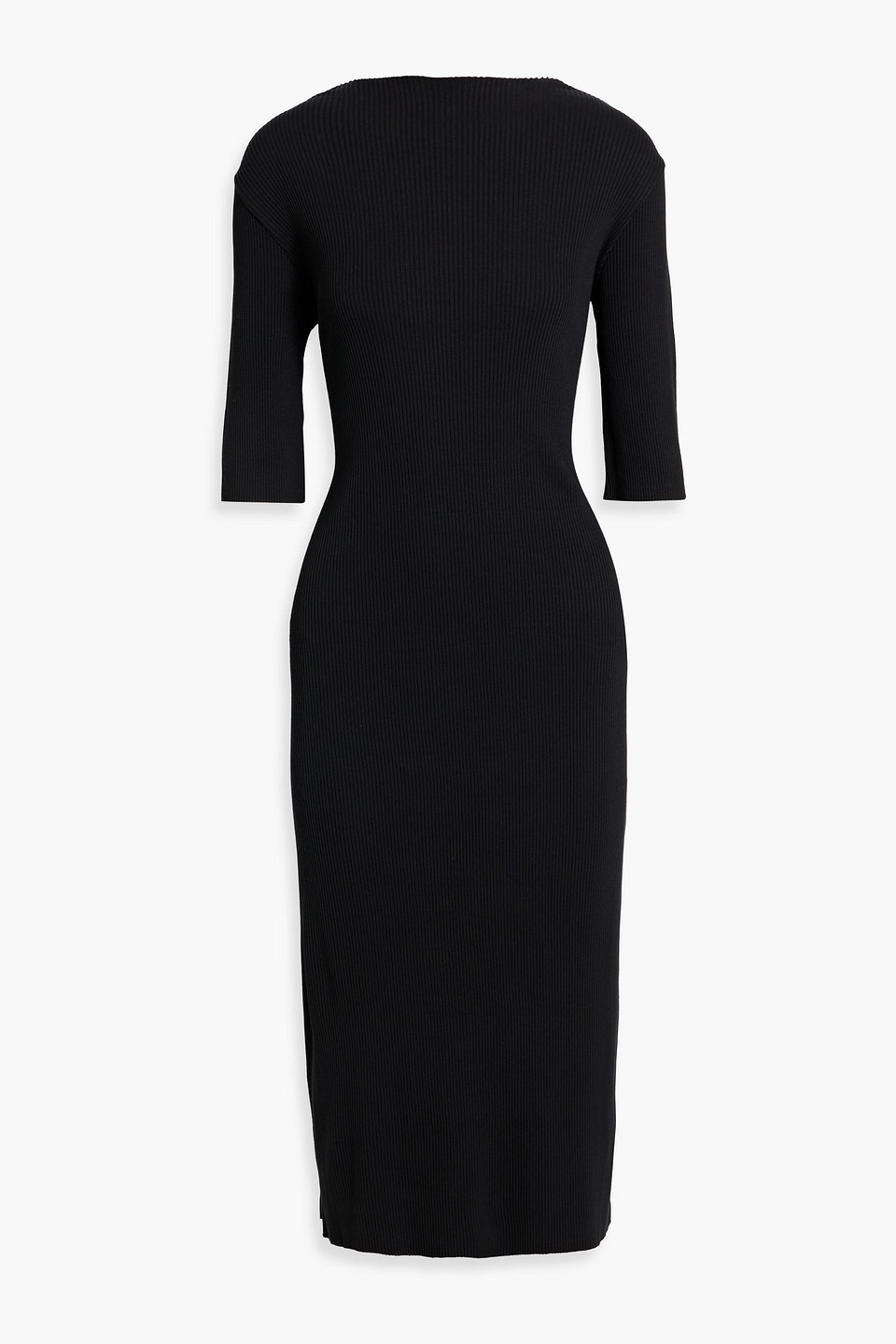 Vince Ribbed Cotton-blend Midi Dress