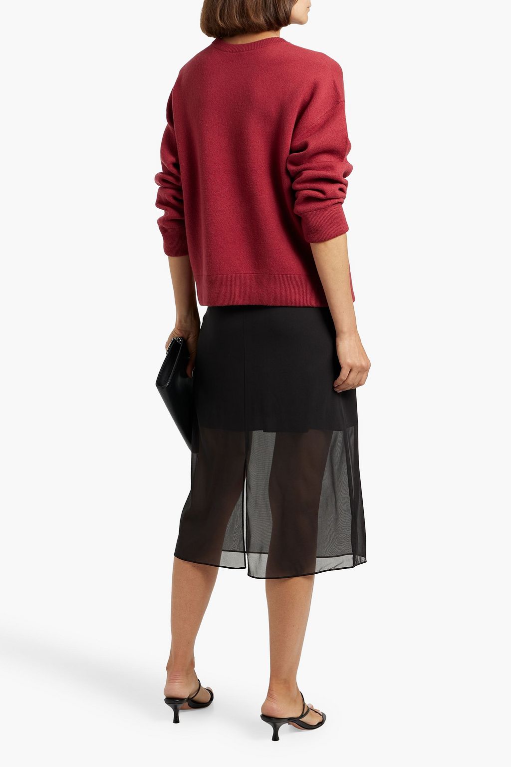 VINCE. Silk-blend chiffon midi skirt