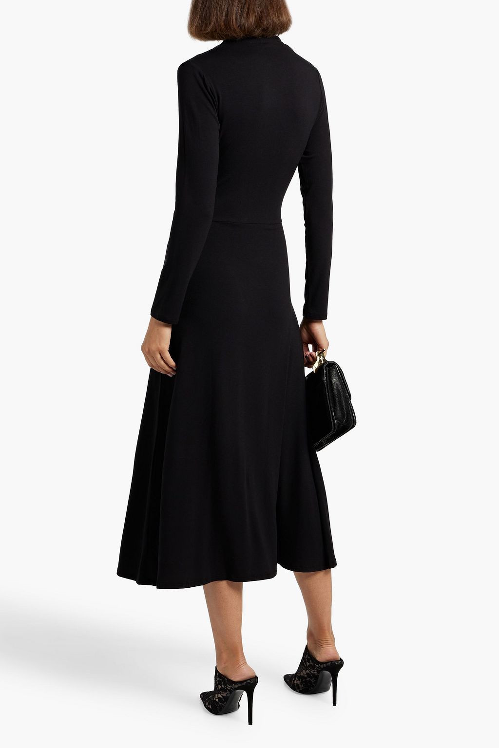 VINCE. Draped stretch-jersey midi dress