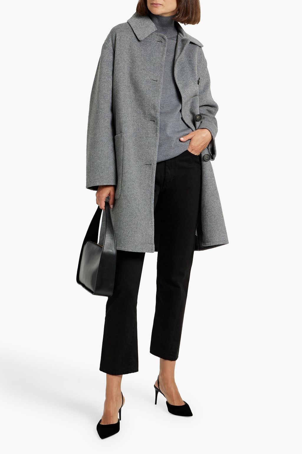 VINCE. Wool-blend felt coat