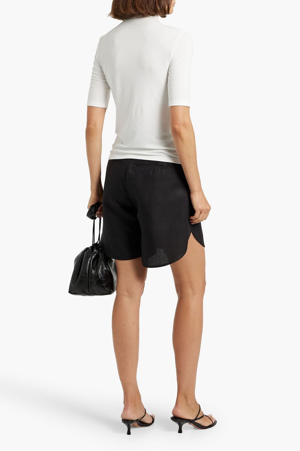 TOTEME Lyocell and linen-blend shorts