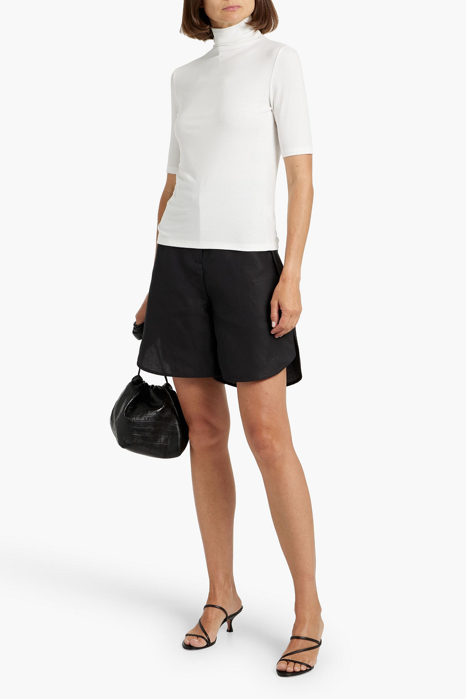 Totême Lyocell And Linen-blend Shorts