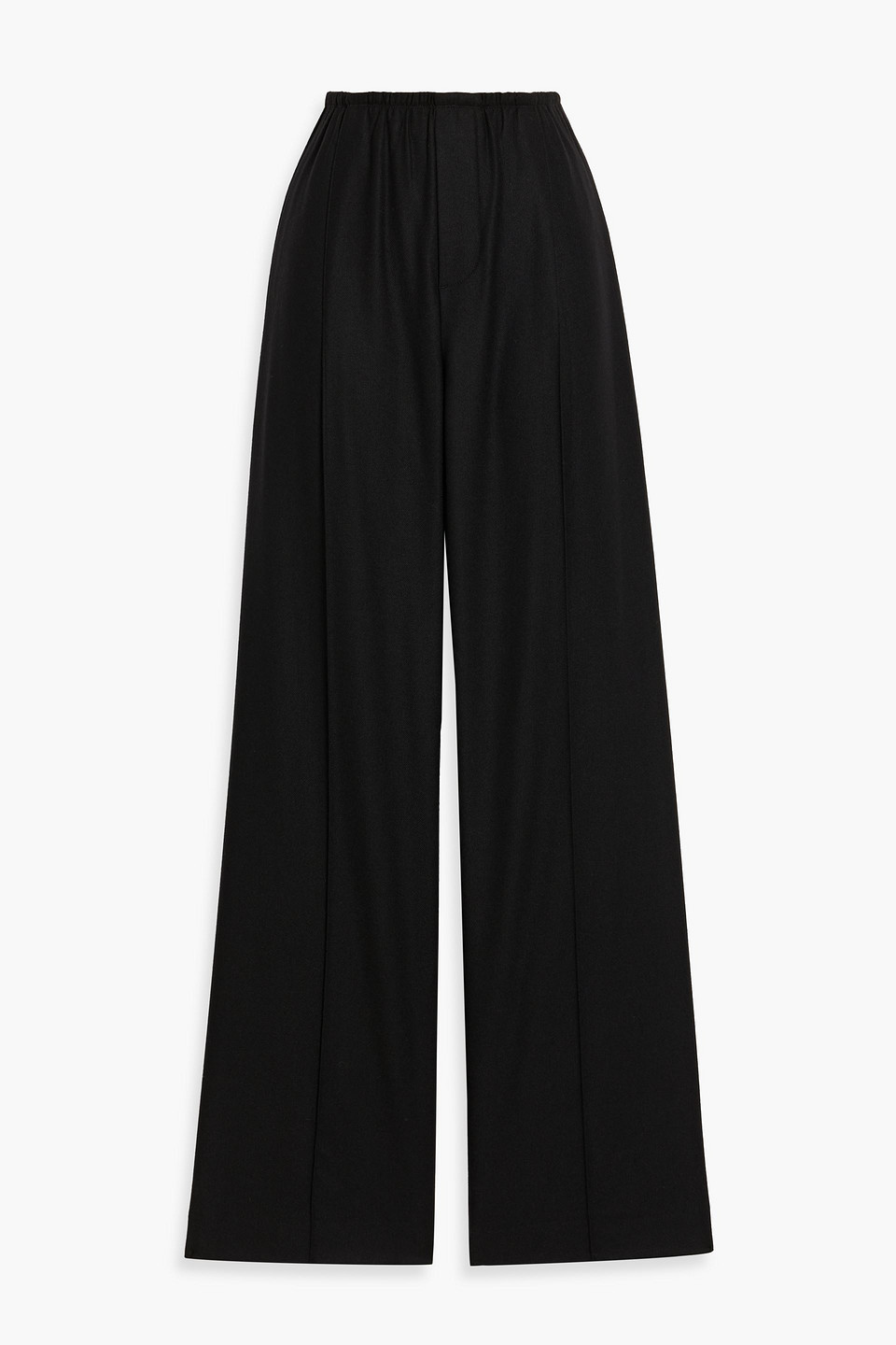 Vince Flannel Wide-leg Pants In Black
