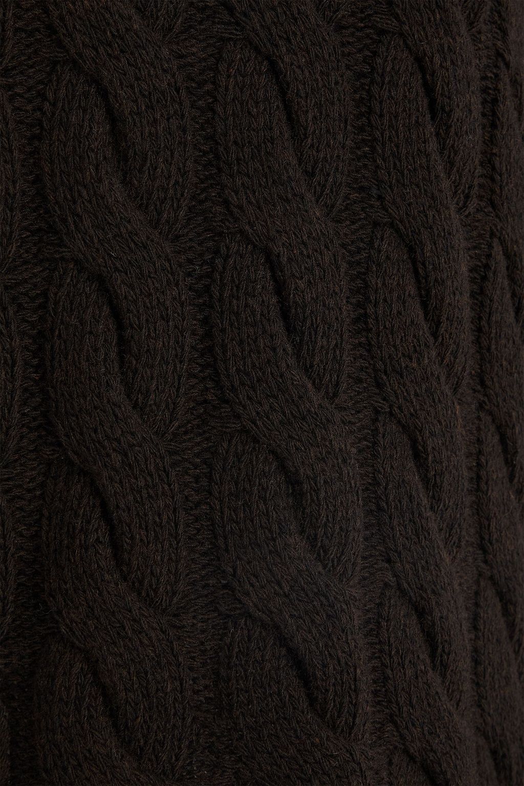 THEORY Cable-knit wool and cashmere-blend turtleneck sweater