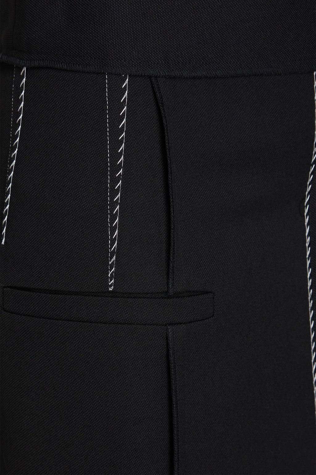 VICTORIA BECKHAM Topstitched grain de poudre maxi skirt
