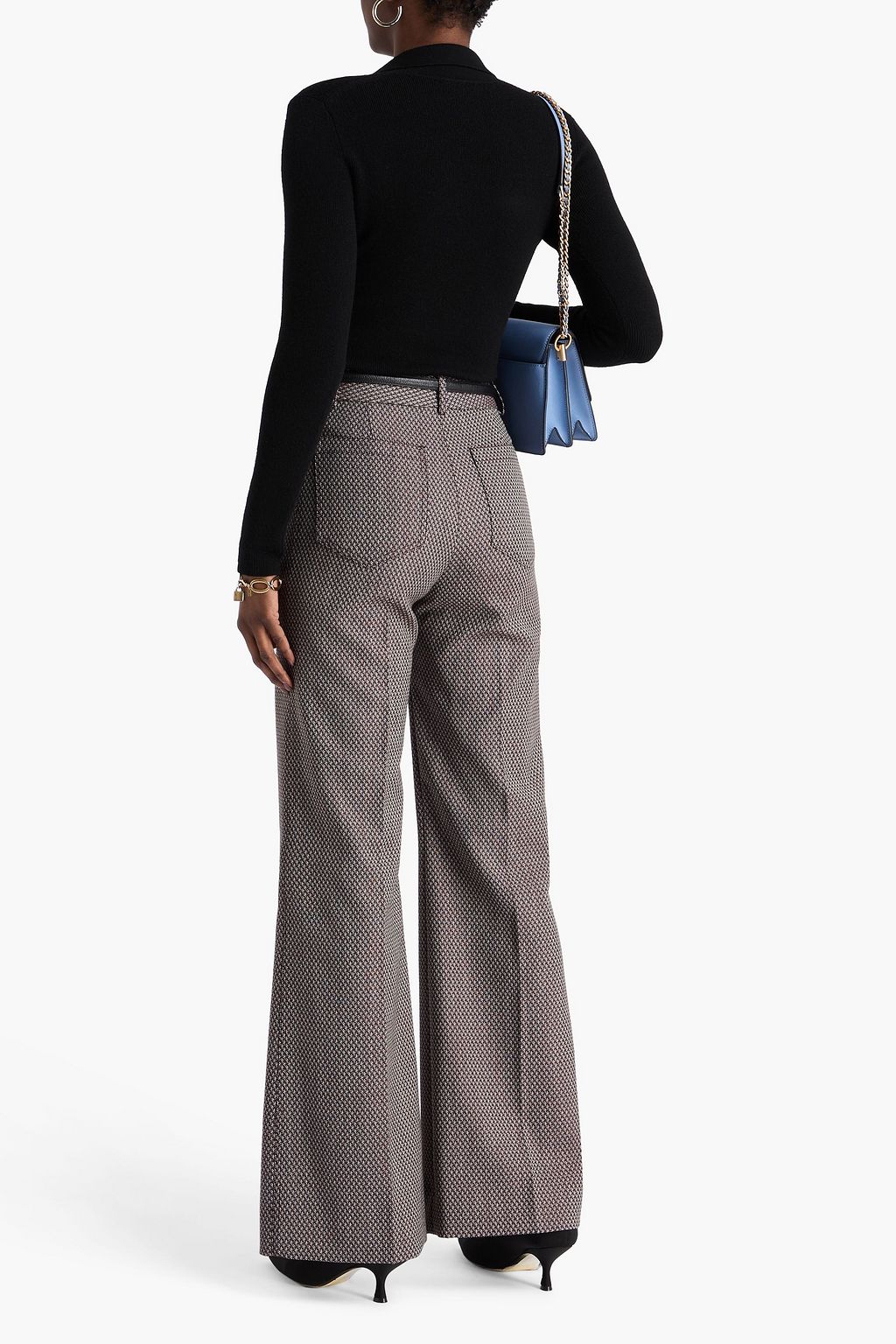 VICTORIA BECKHAM Alina wool-jacquard flared pants