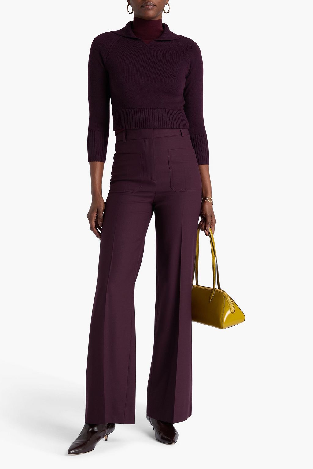 VICTORIA BECKHAM Alina twill wide-leg pants