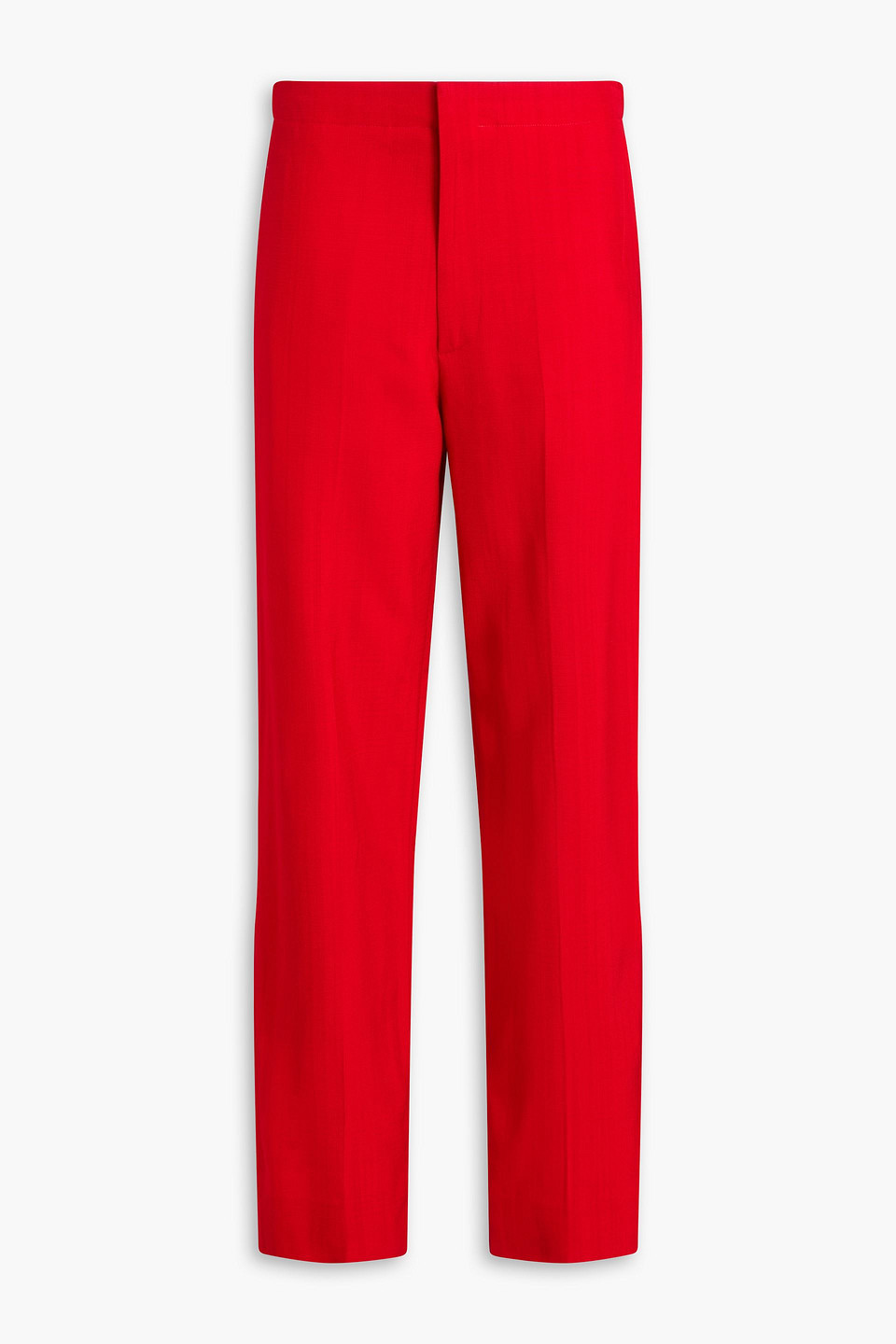 Victoria Beckham Slub Woven Tapered Pants In Red