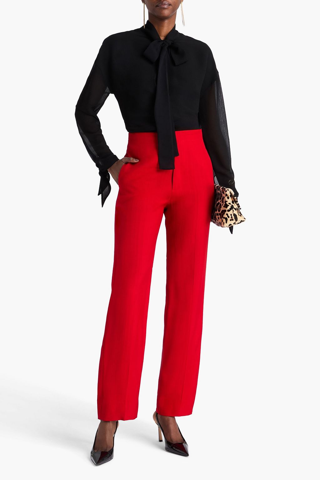 VICTORIA BECKHAM Slub woven tapered pants
