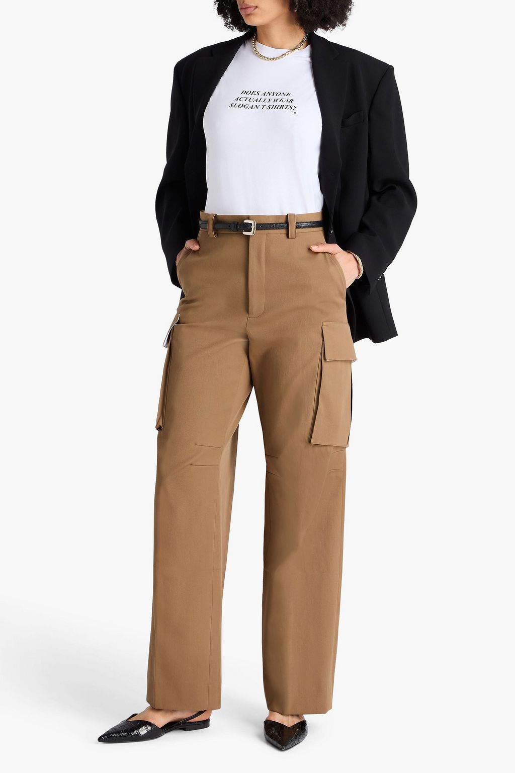 VICTORIA BECKHAM 코튼 트윌 카고 팬츠