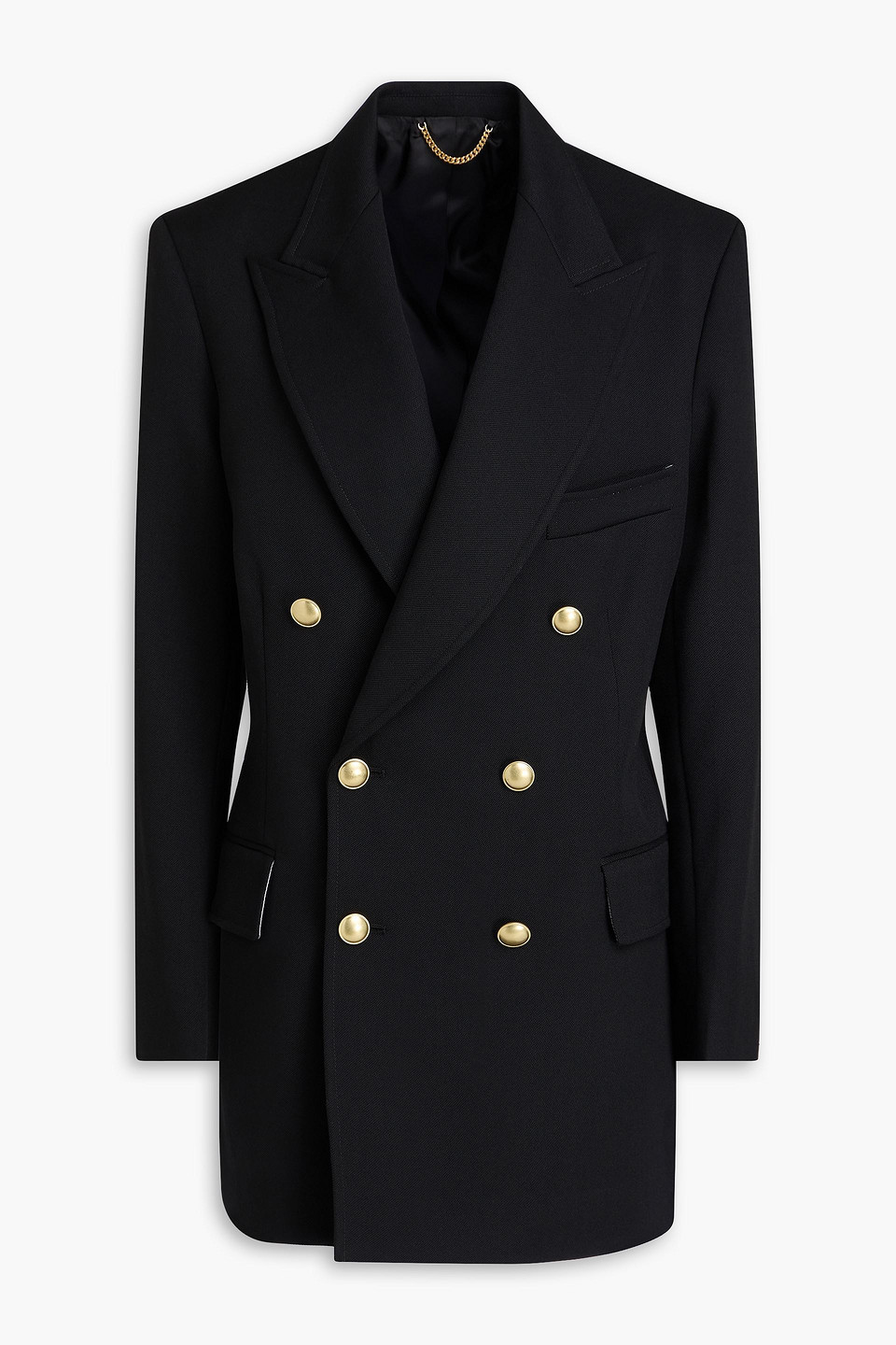 Victoria Beckham Doppelreihiger Blazer Aus Grain De Poudre In Black