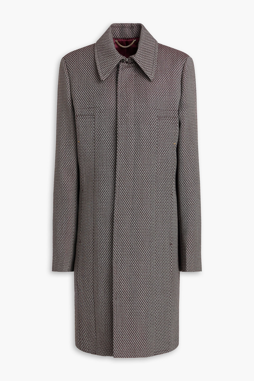 Victoria Beckham Wool-jacquard Coat In Brown