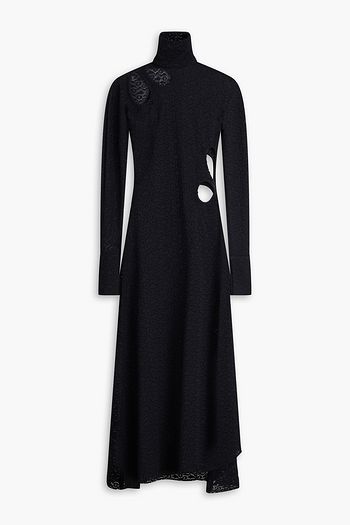 VICTORIA BECKHAM 컷아웃 디테일 레이스 미디 드레스