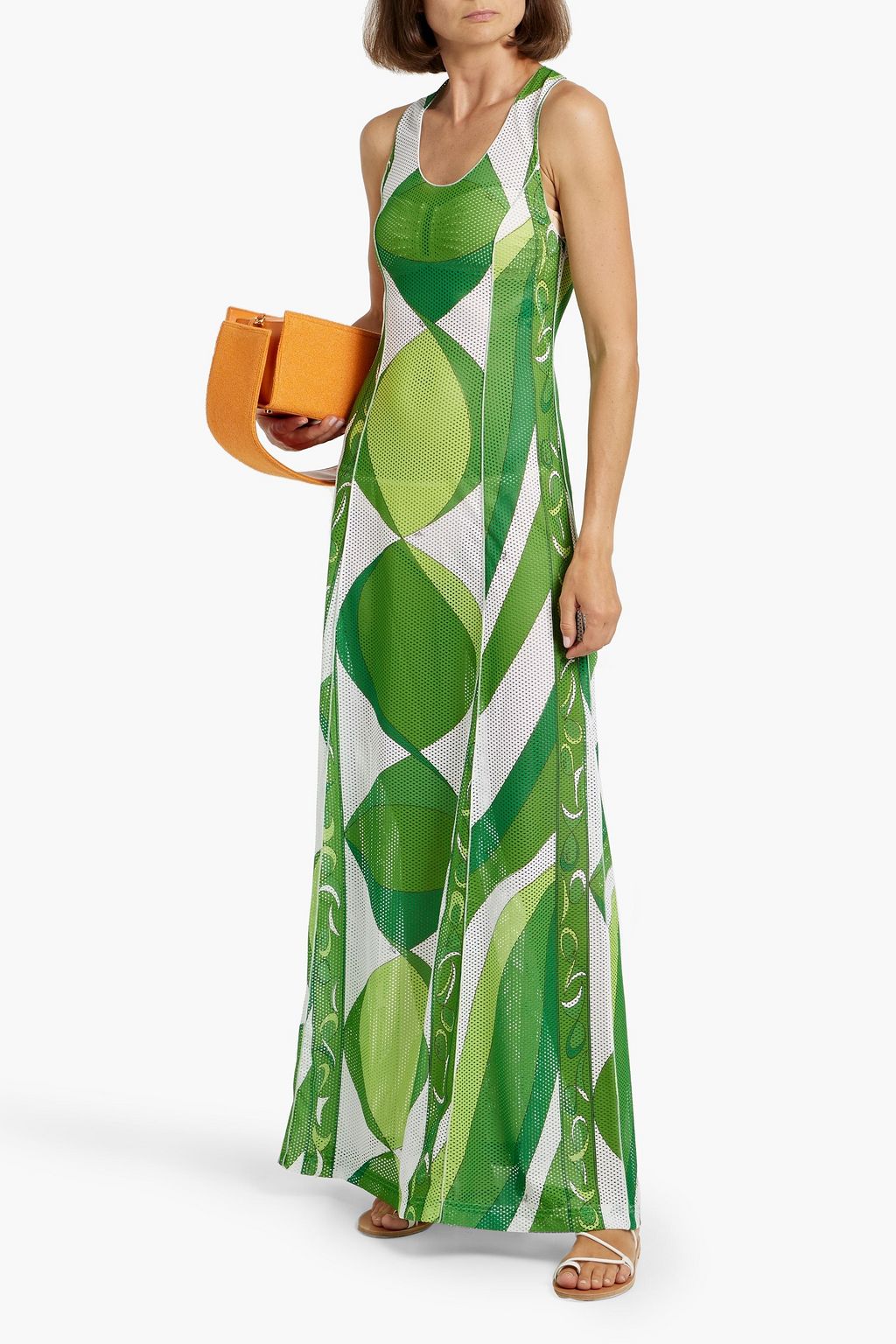 PUCCI Printed mesh maxi dress