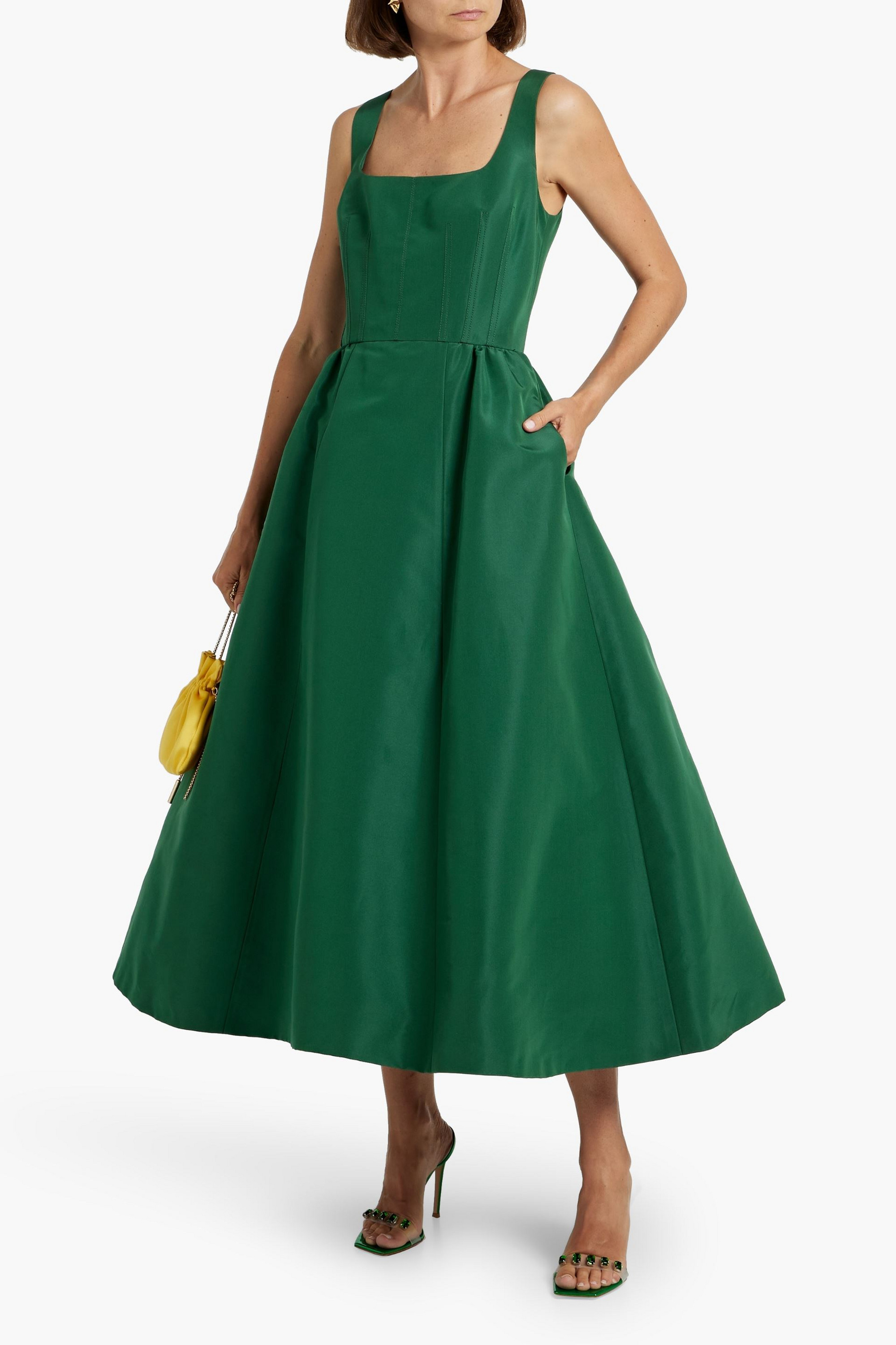 Carolina Herrera Flared silk-faille midi dress