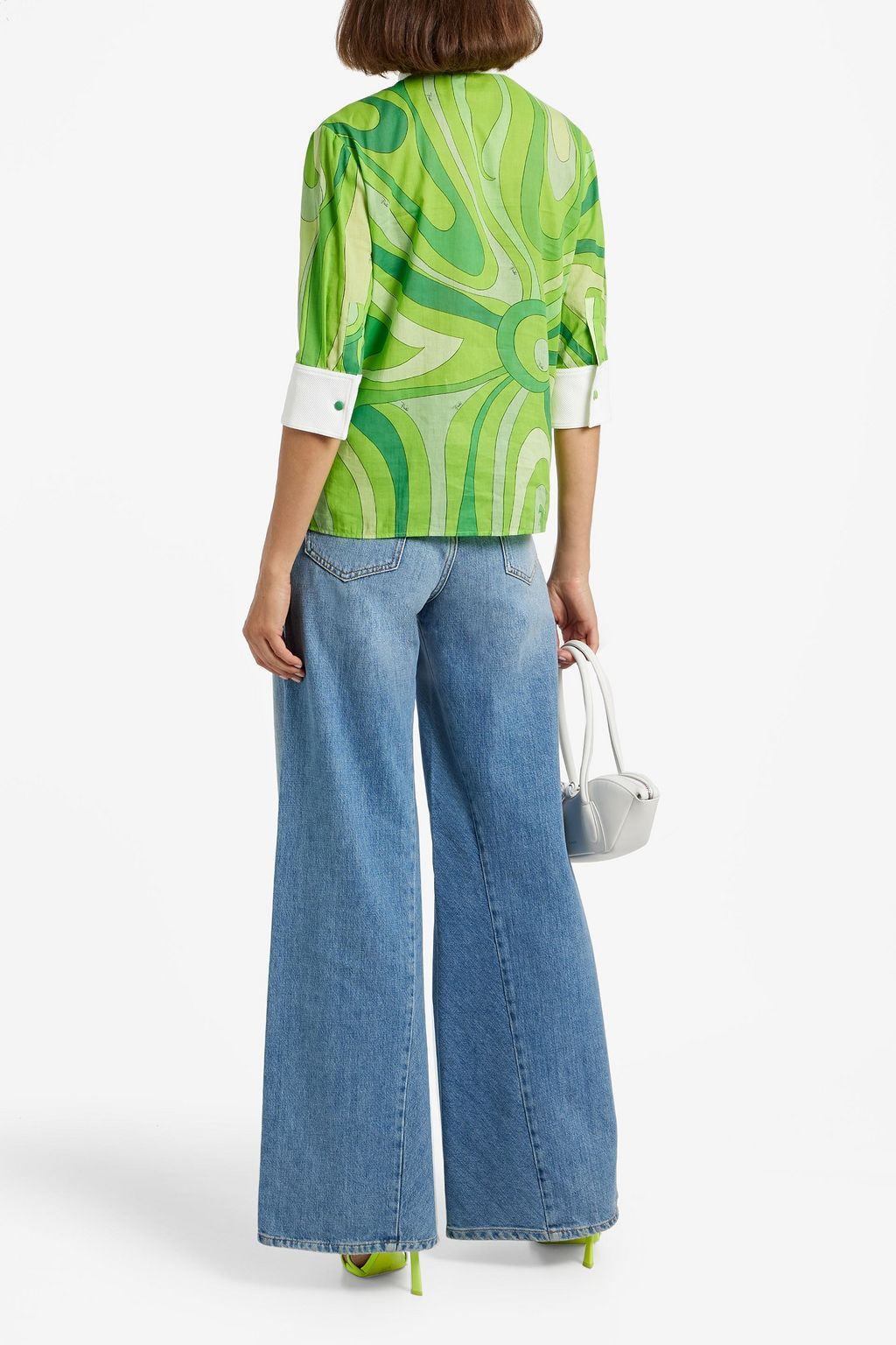 PUCCI Ruffled printed cotton-blend gauze shirt