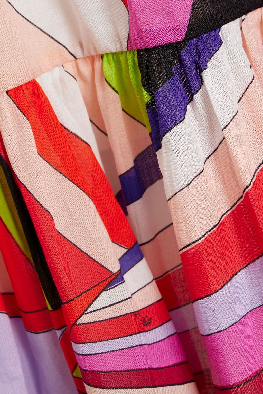 PUCCI Schulterfreies Minikleid aus Baumwollgaze mit Print