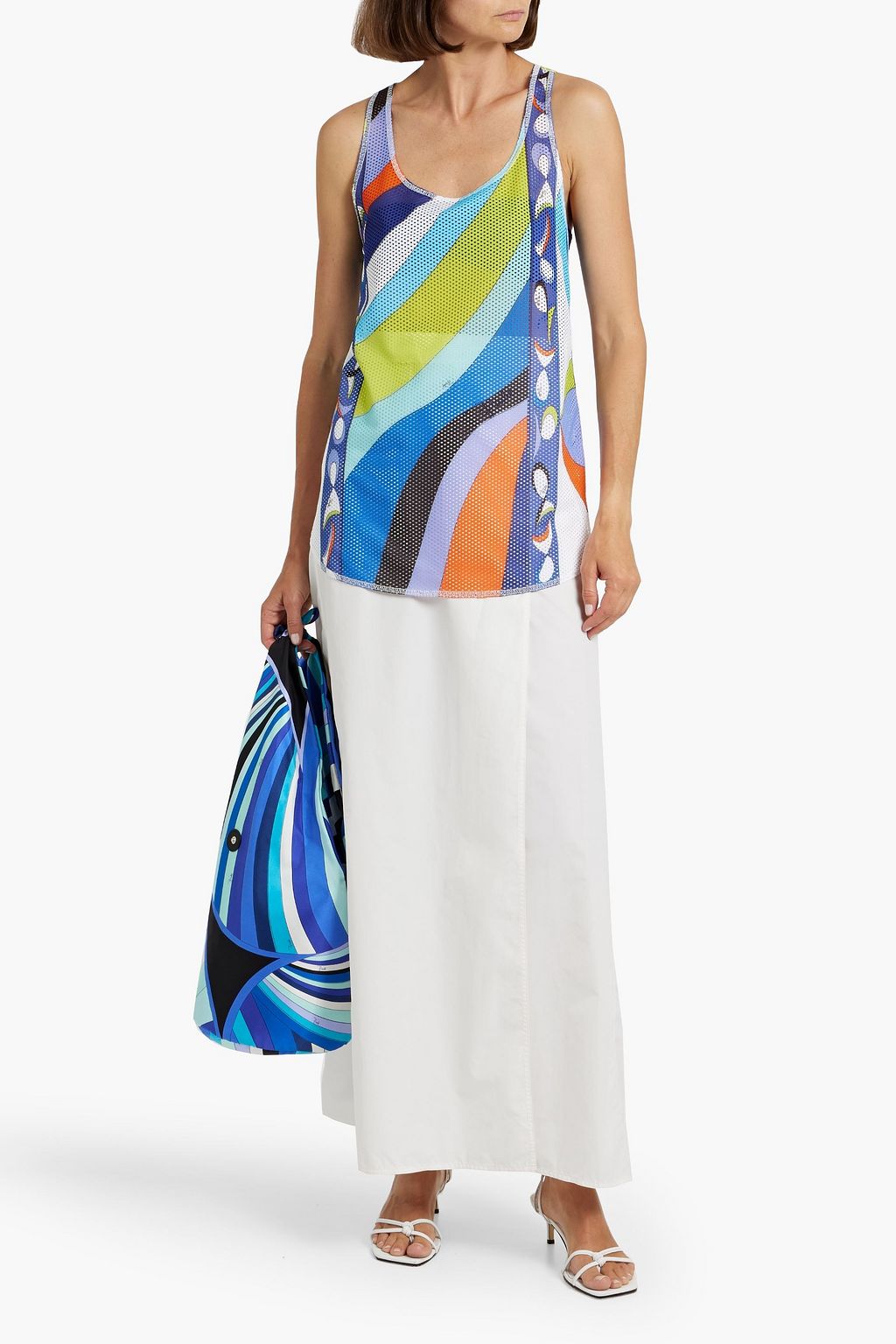 PUCCI Printed mesh tank
