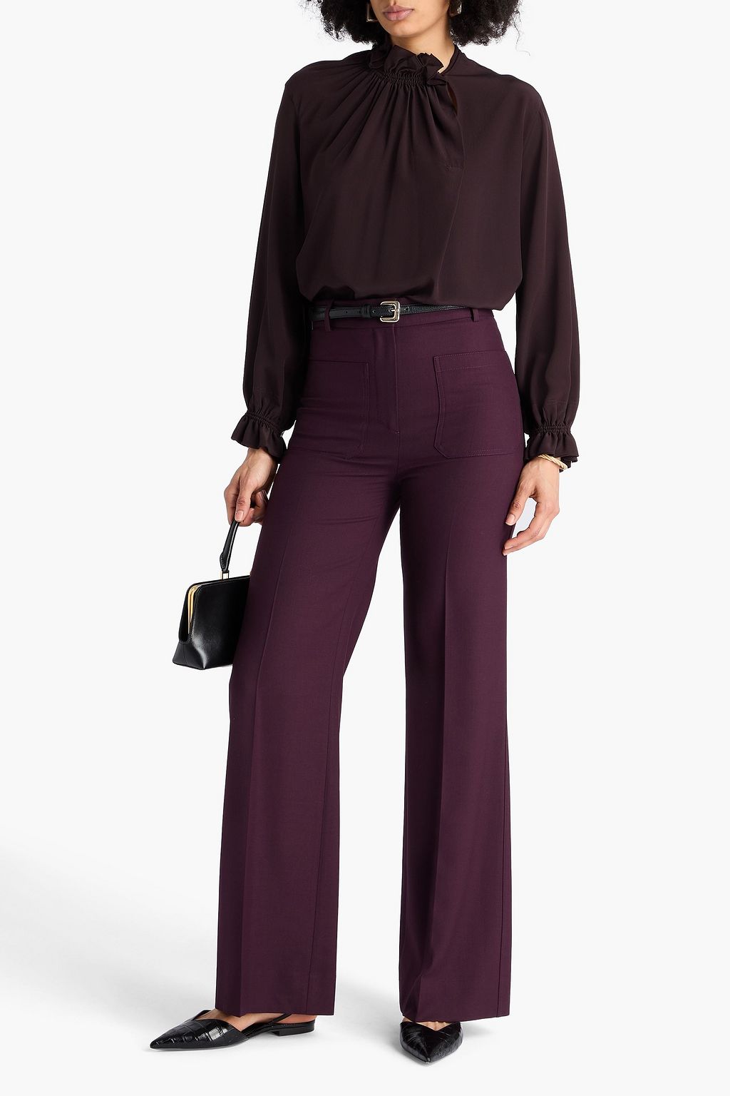 VICTORIA BECKHAM Ruffled silk crepe de chine blouse