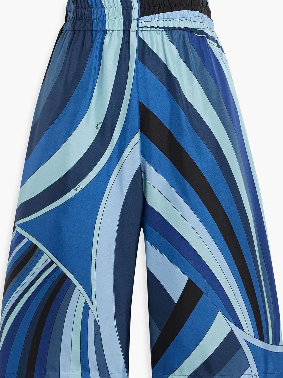 printed silk-twill shorts
