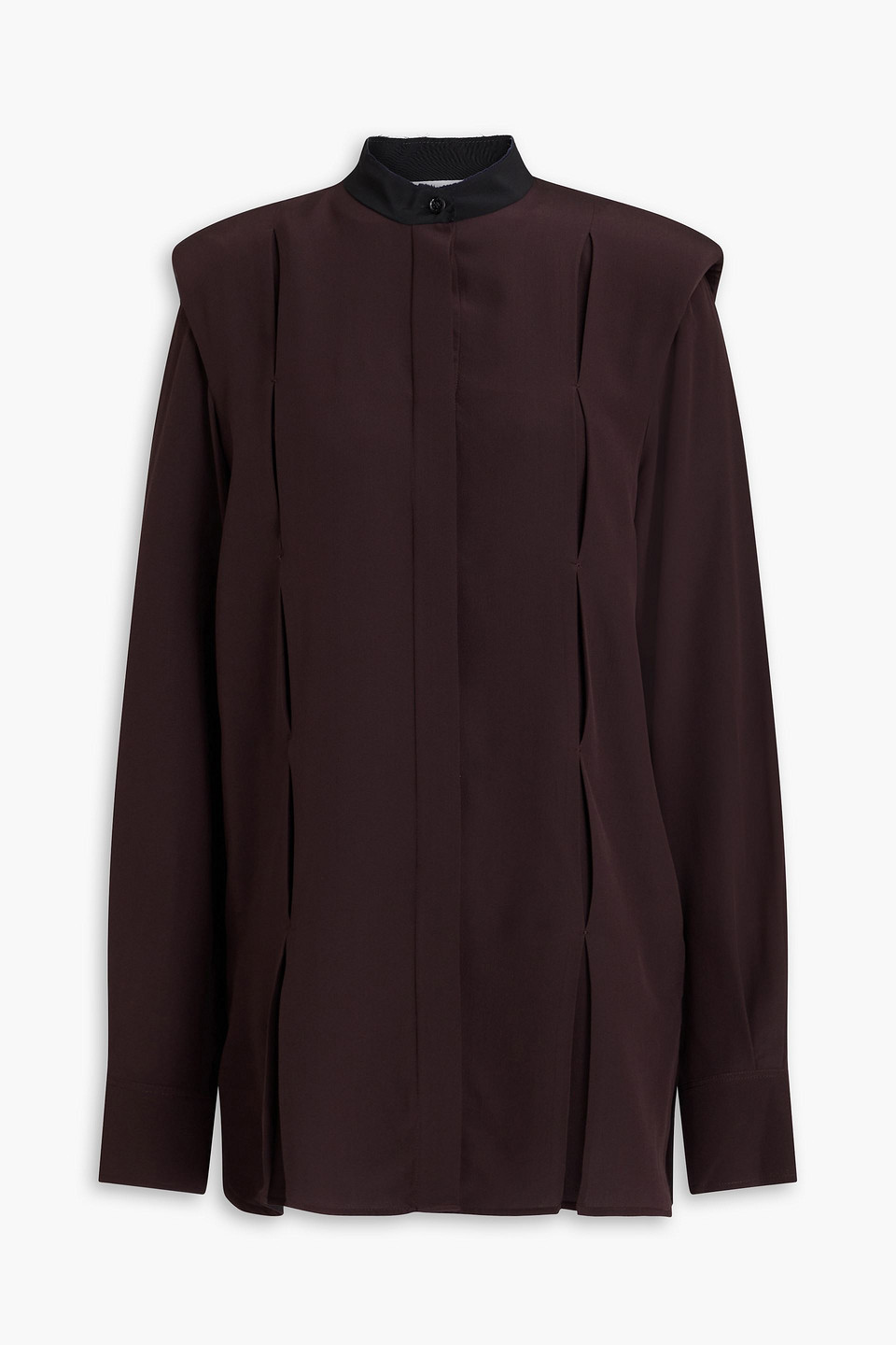 Victoria Beckham Pleated Silk Crepe De Chine Blouse