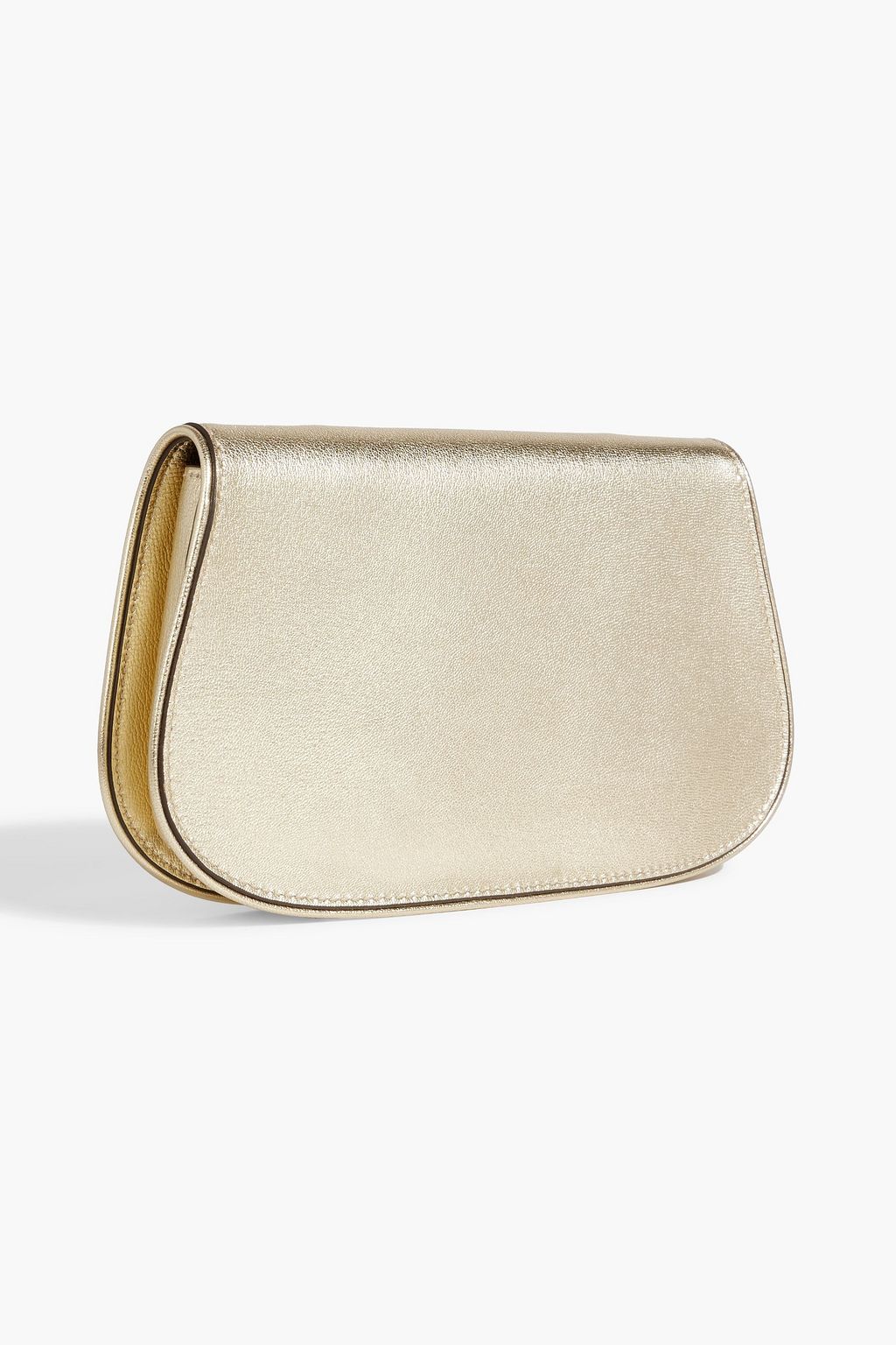 TORY BURCH Reva metallic leather clutch