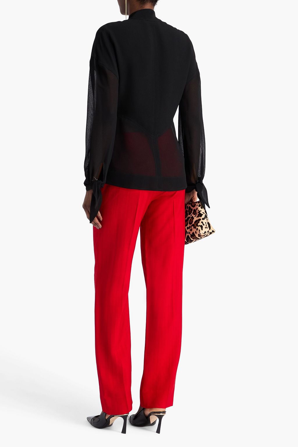 VICTORIA BECKHAM Pussy-bow georgette blouse