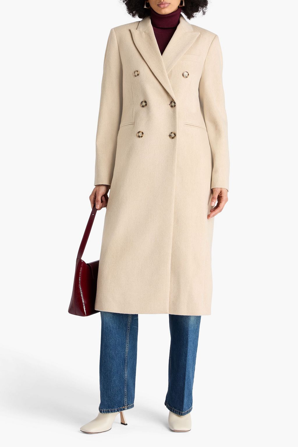 VICTORIA BECKHAM ウール&カシミヤ混フェルト ダブルブレストコート