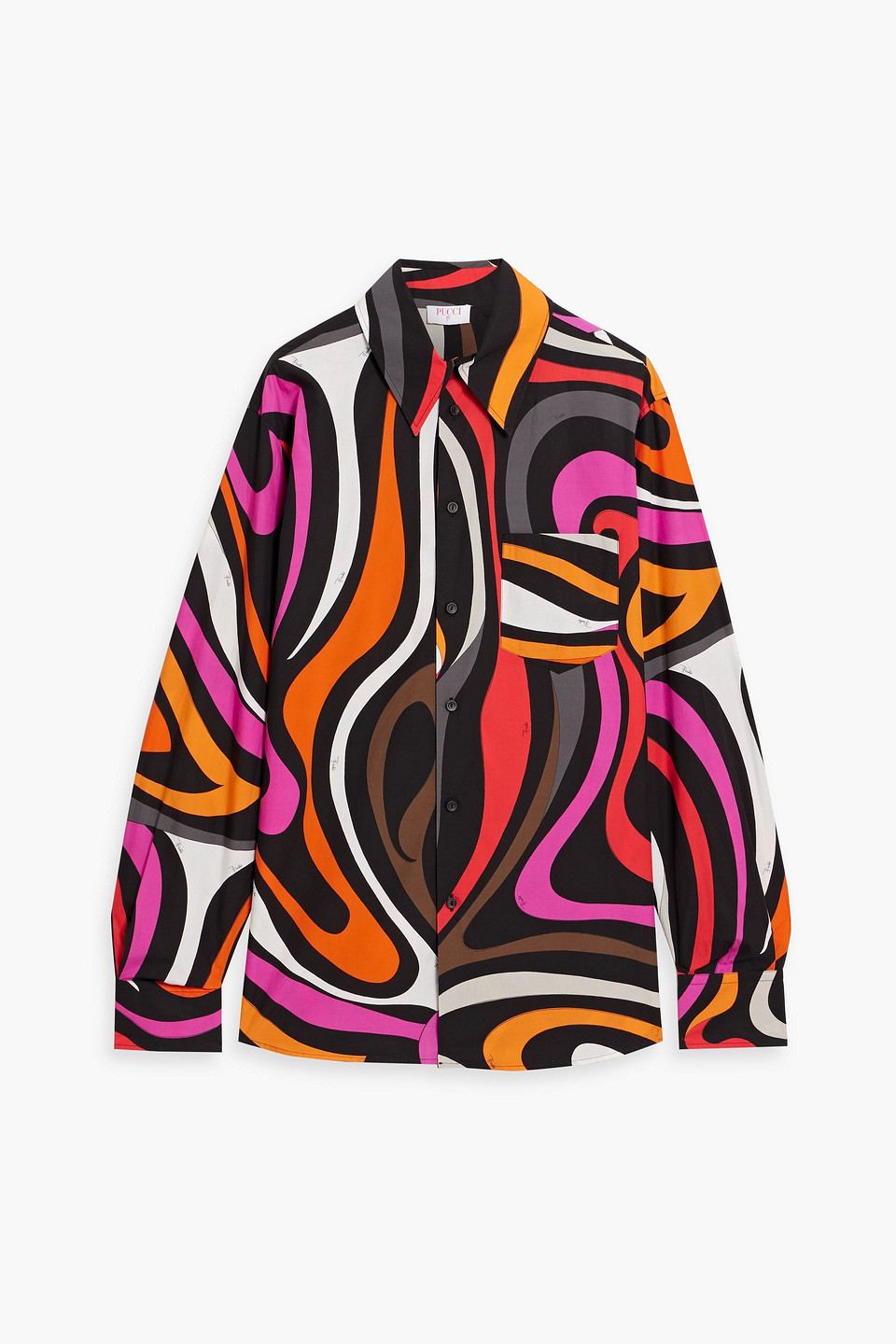 Pucci Printed Cotton-poplin Shirt In Multi