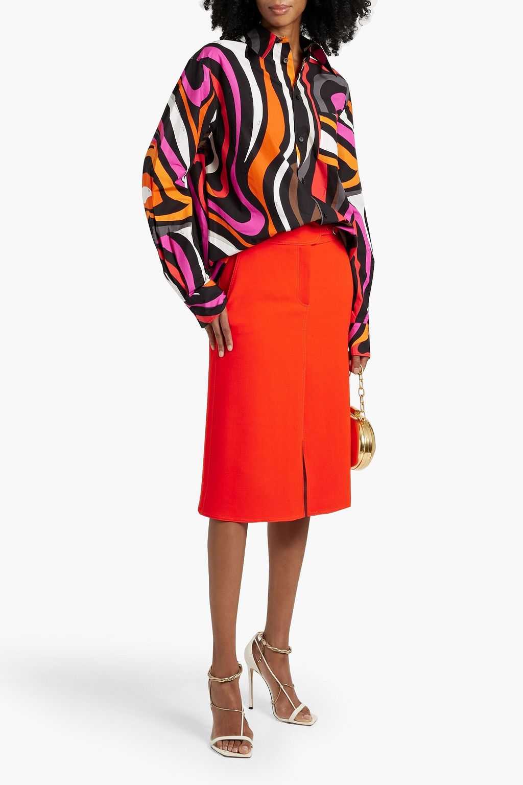 PUCCI コットンポプリン シャツ プリント入り