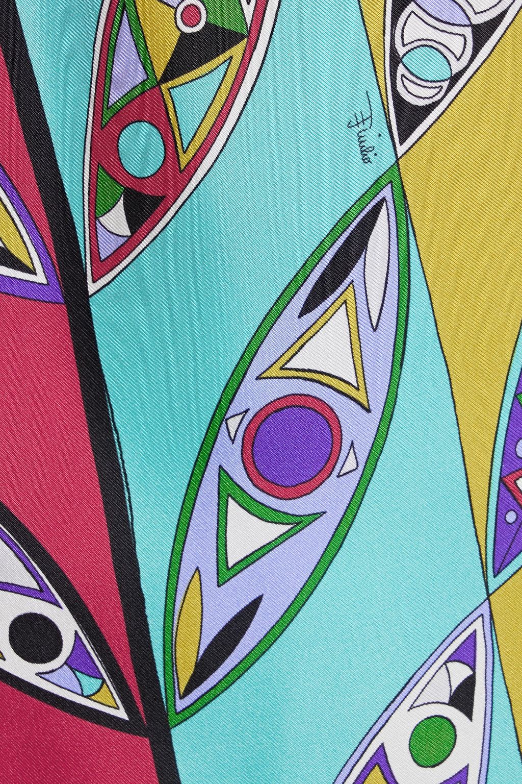 PUCCI Oberteil aus Seiden-Twill mit Print und Knotendetail