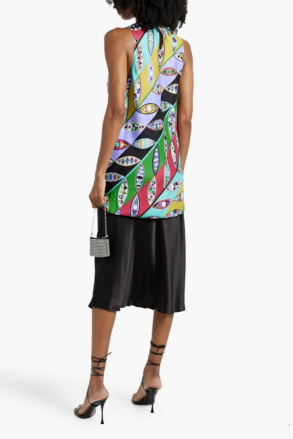 PUCCI Oberteil aus Seiden-Twill mit Print und Knotendetail