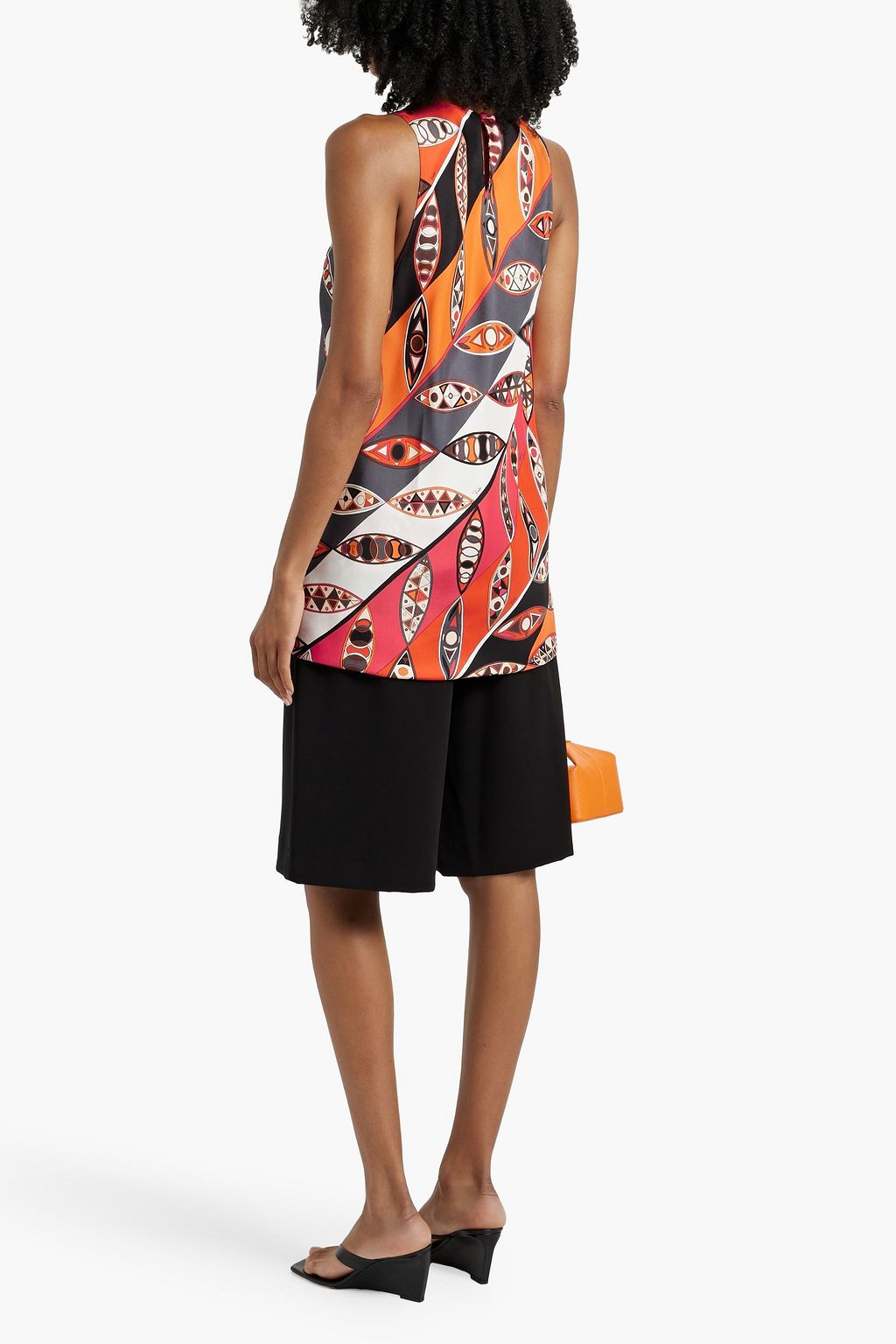 PUCCI Oberteil aus Seiden-Twill mit Print und Knotendetail