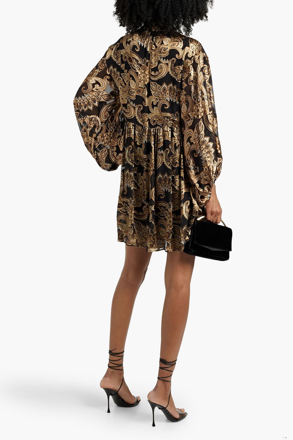 ALICE + OLIVIA Opal pussy-bow paisley-print chiffon mini dress
