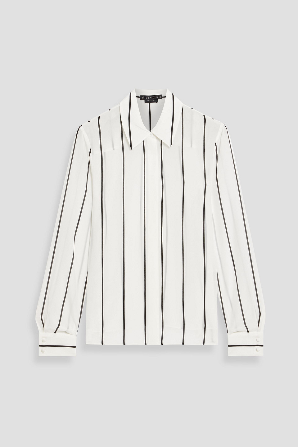 Willa striped silk-crepe shirt