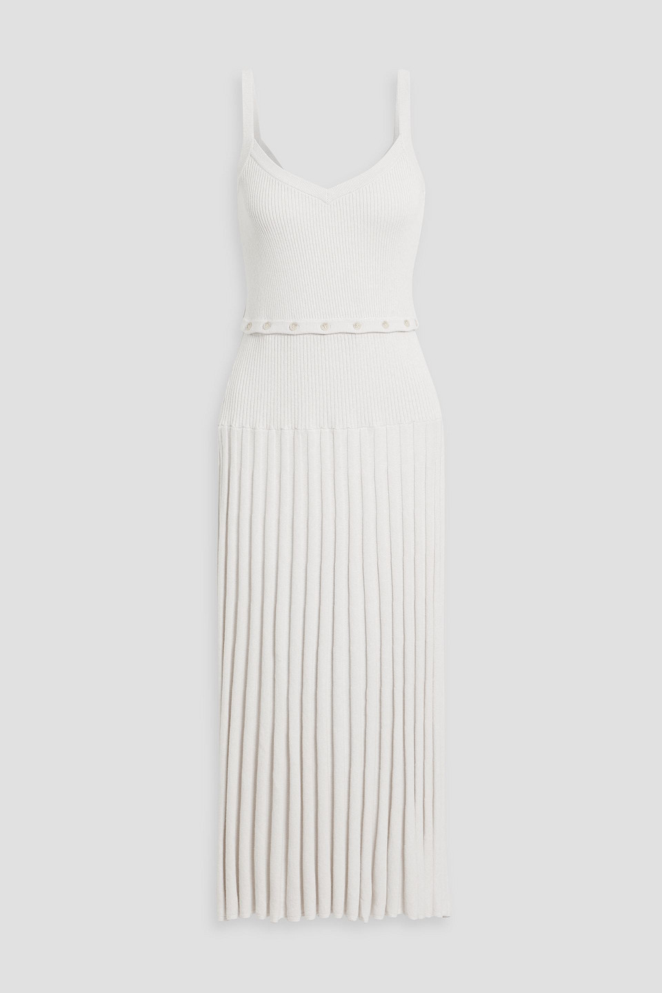 Ribbed cotton and cashmere-blend midi dress