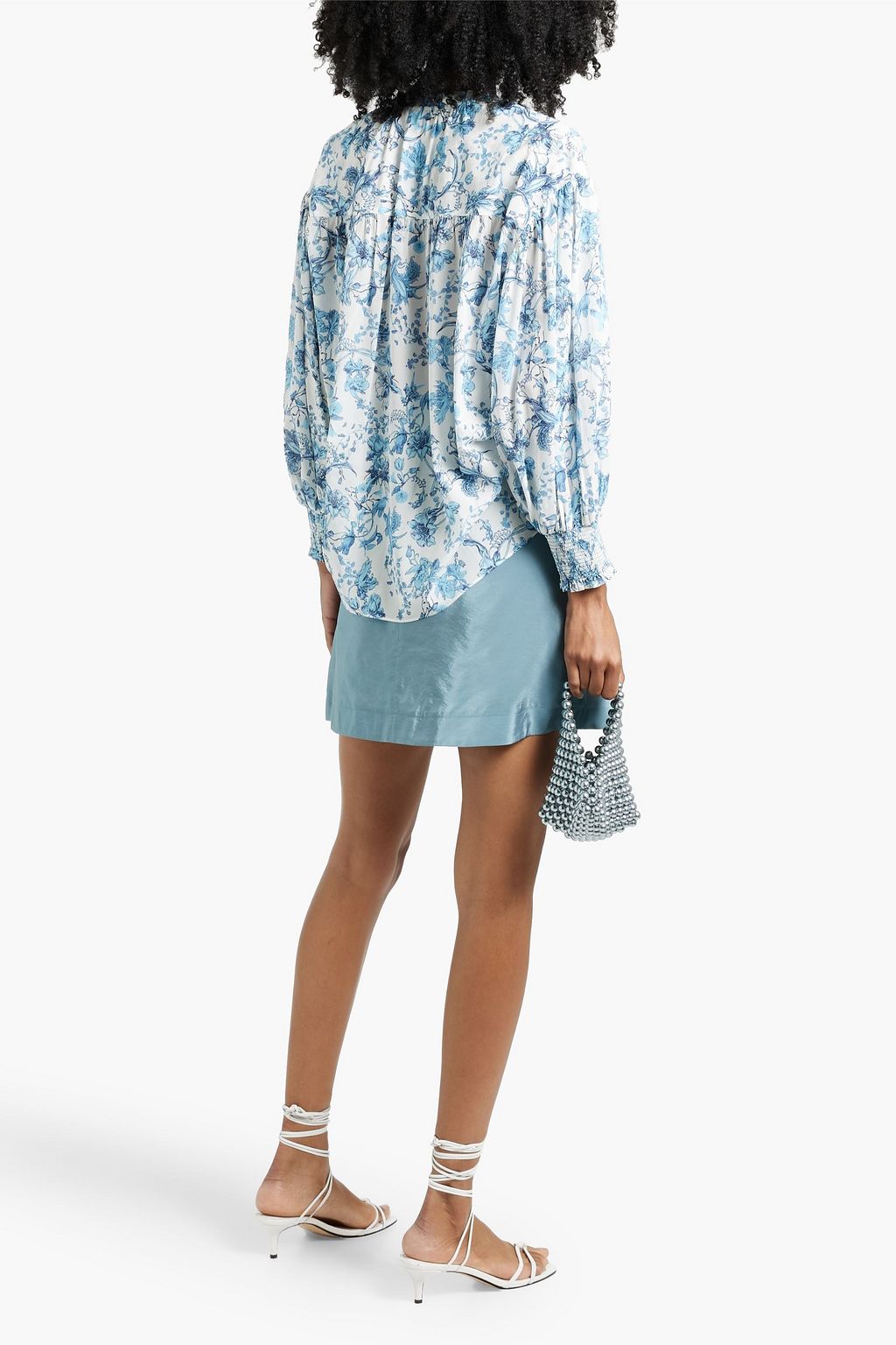 ALICE + OLIVIA Julius Bluse aus Crêpe de Chine aus einer Seidenmischung mit floralem Print
