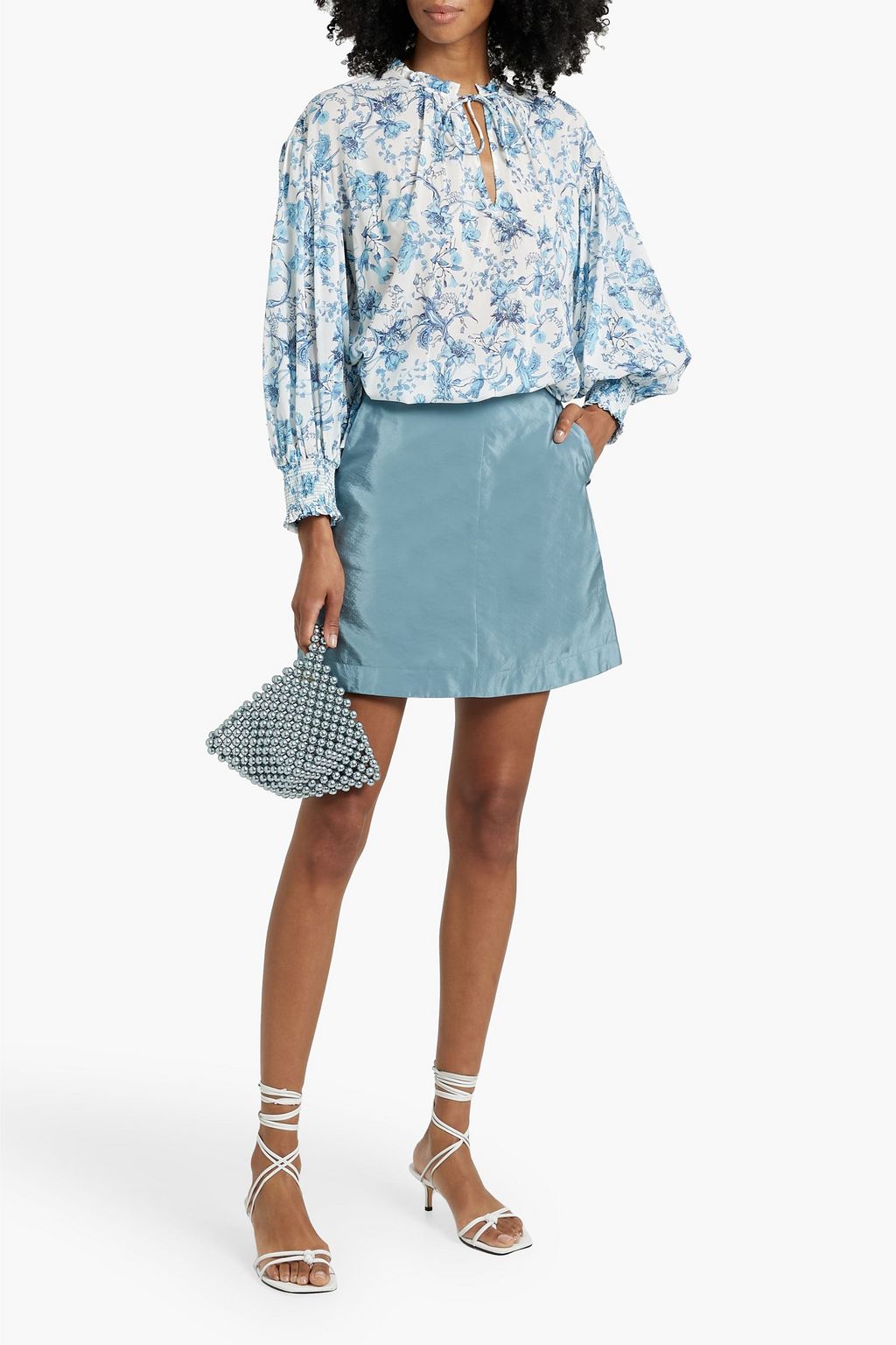 ALICE + OLIVIA Julius Bluse aus Crêpe de Chine aus einer Seidenmischung mit floralem Print