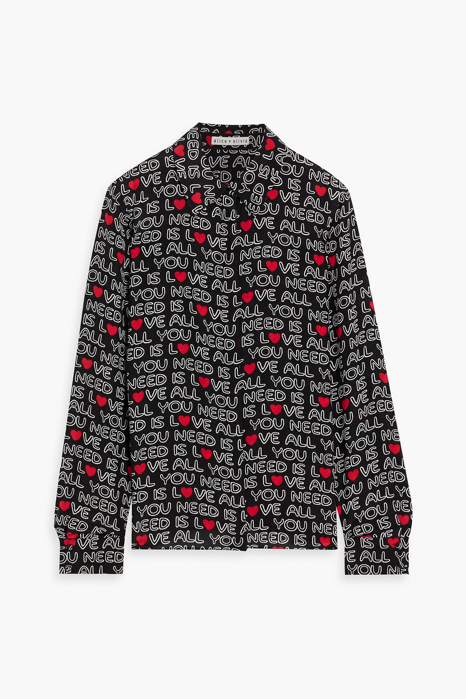 Alice And Olivia Willa Printed Silk Crepe De Chine Shirt