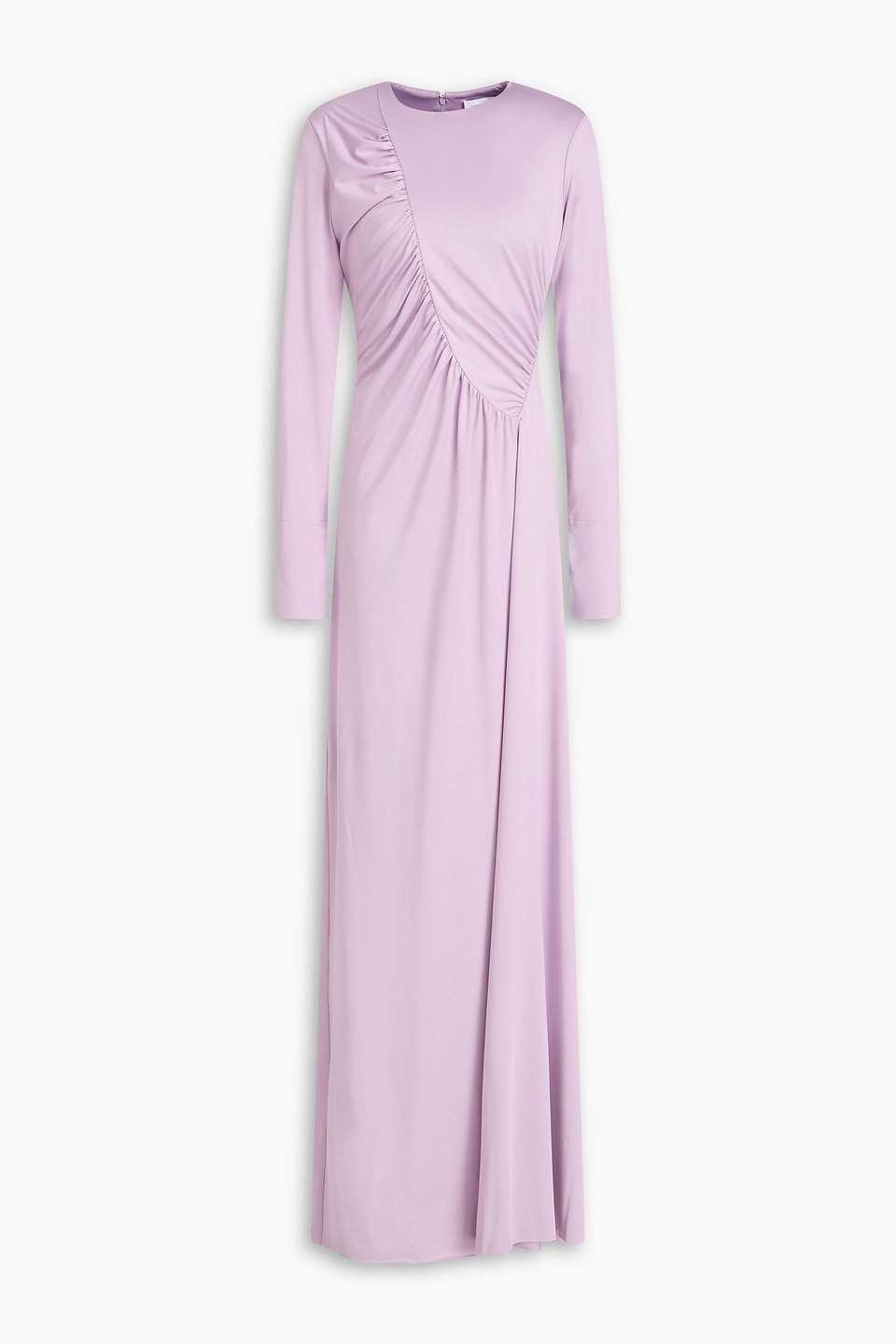 Victoria Beckham Ruched Jersey Gown In Purple