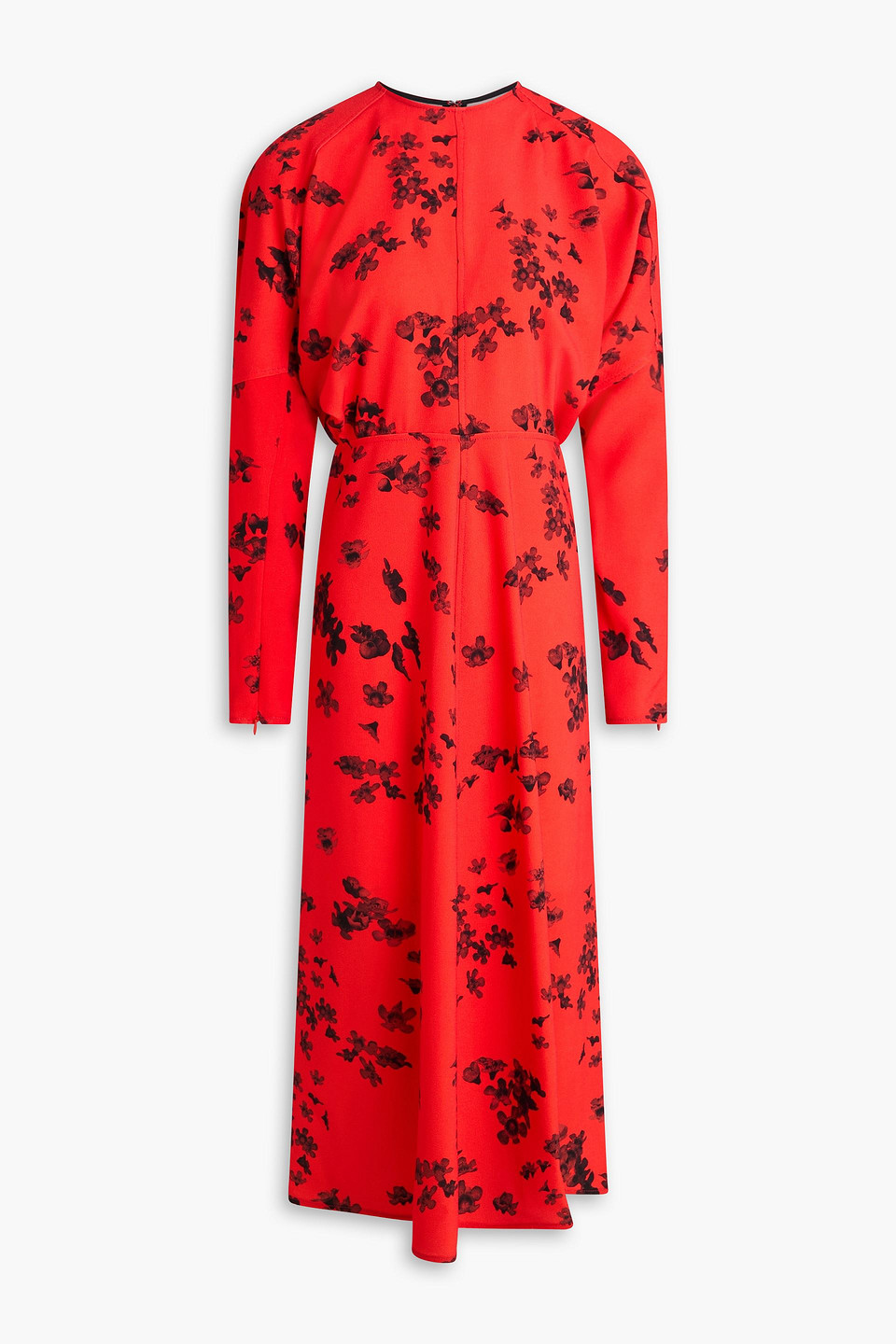 Floral-print crepe midi dress