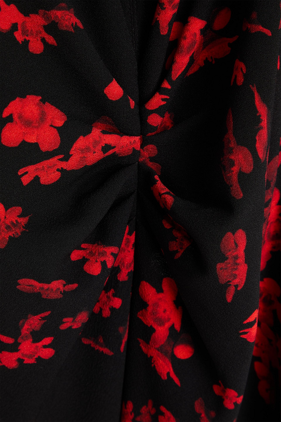 Victoria Beckham Draped Floral-print Crepe Gown