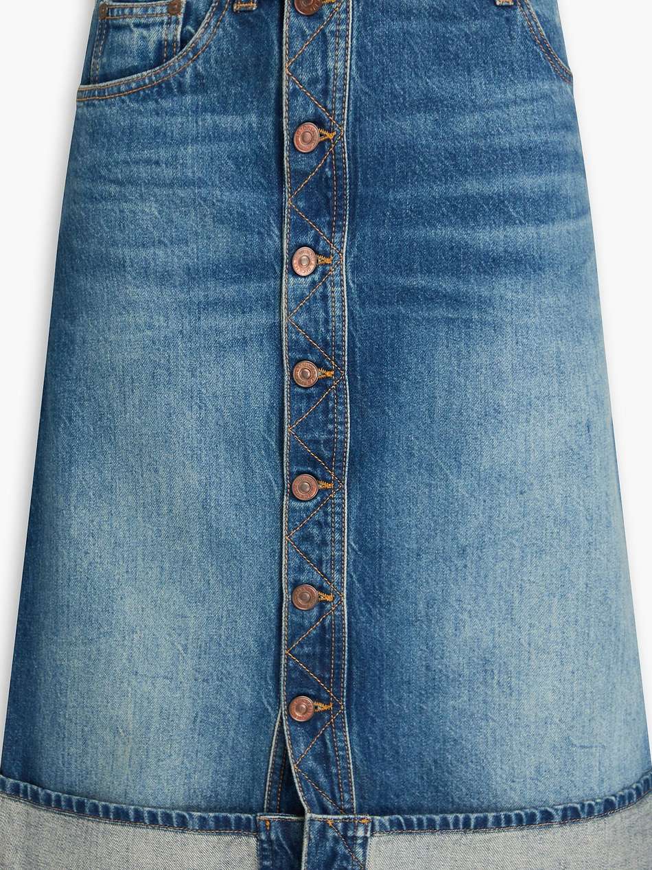 denim midi skirt