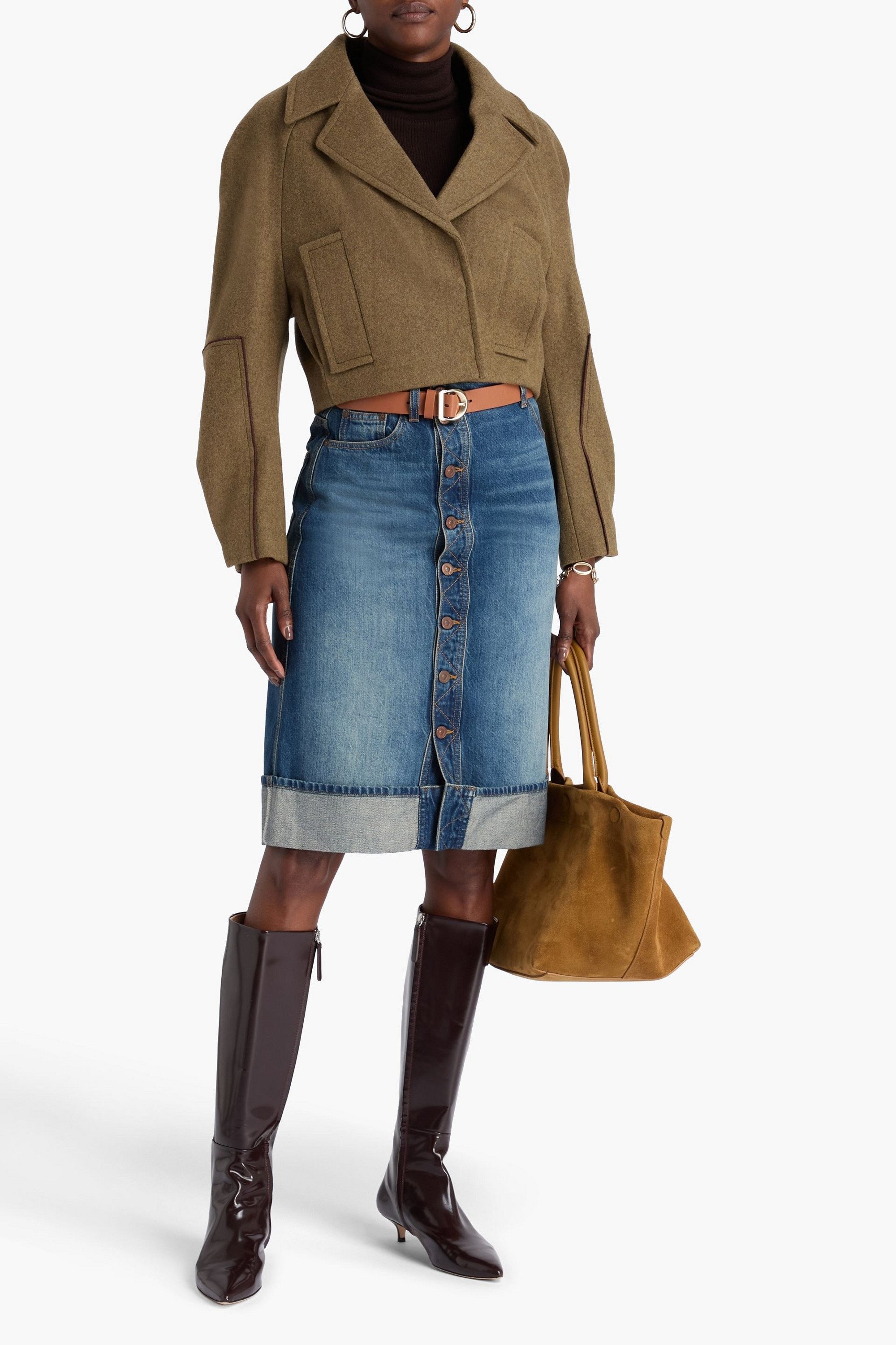 Victoria Beckham Denim midi skirt