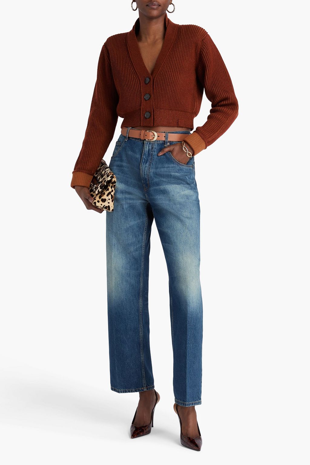 VICTORIA BECKHAM Cropped wool-blend cardigan