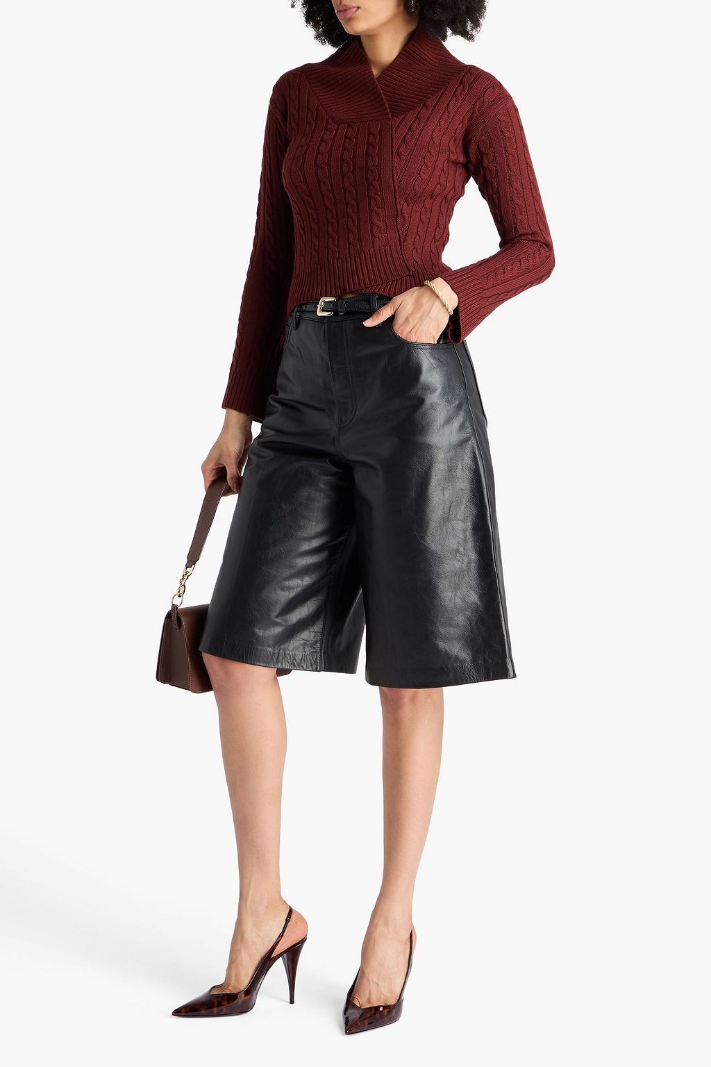 VICTORIA BECKHAM レザー ショートパンツ