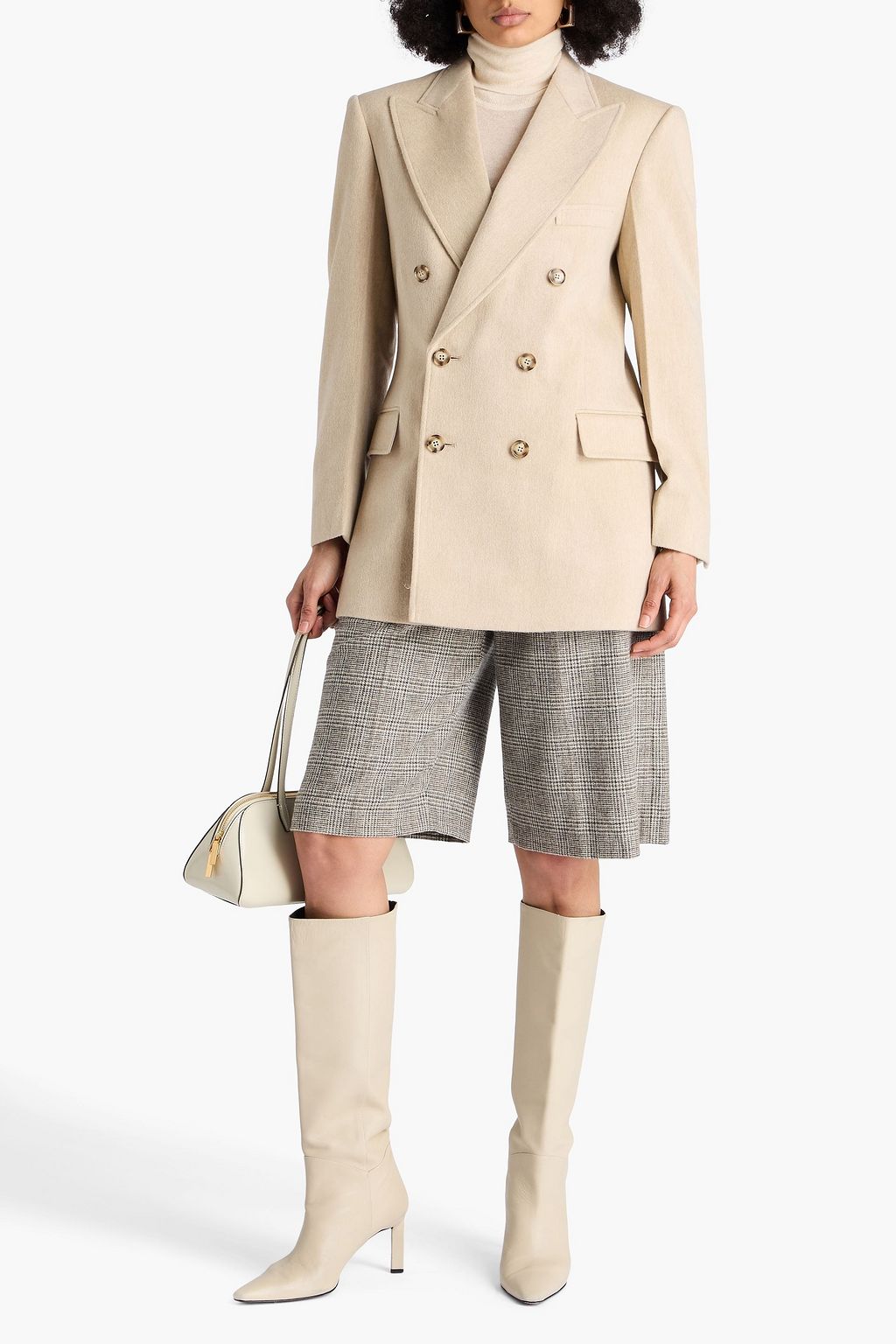 VICTORIA BECKHAM Double-breasted wool and cashmere-blend felt blazer