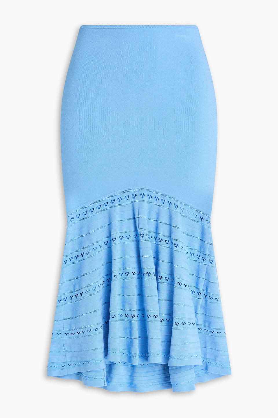 Victoria Beckham Flared Pointelle-knit Midi Skirt